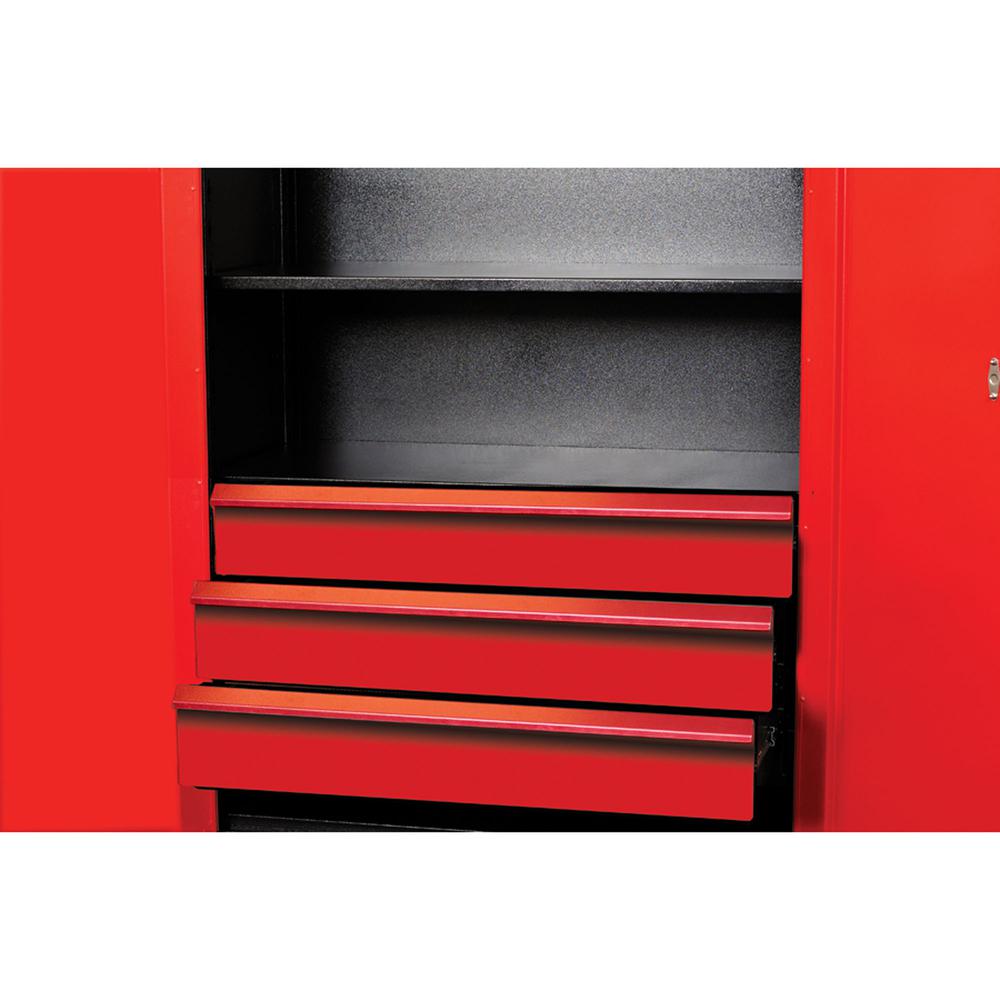 Fort Knox Cabinet Drawer Kit - 3 Drawer, 48"W x 24"D x 18"H, Red (textured). Picture 1
