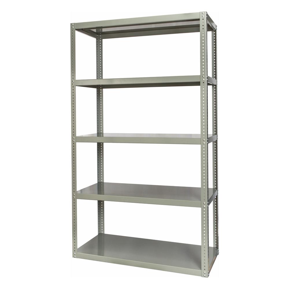 High Capacity Reinforced Bolted Shelving 48"W x 18"D x 84"H 725 Dark Gray 5 Shelves Stand Alone Unit Open Style. Picture 1