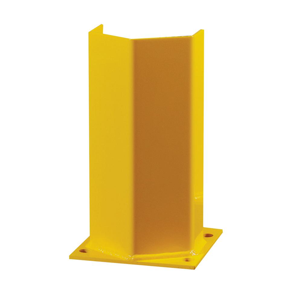 Hallowell Post Protector, 6"W x 4.25"D x 18"H, Safety Yellow, Includes Welded on 7" x 7" Anchoring Plate. Picture 1