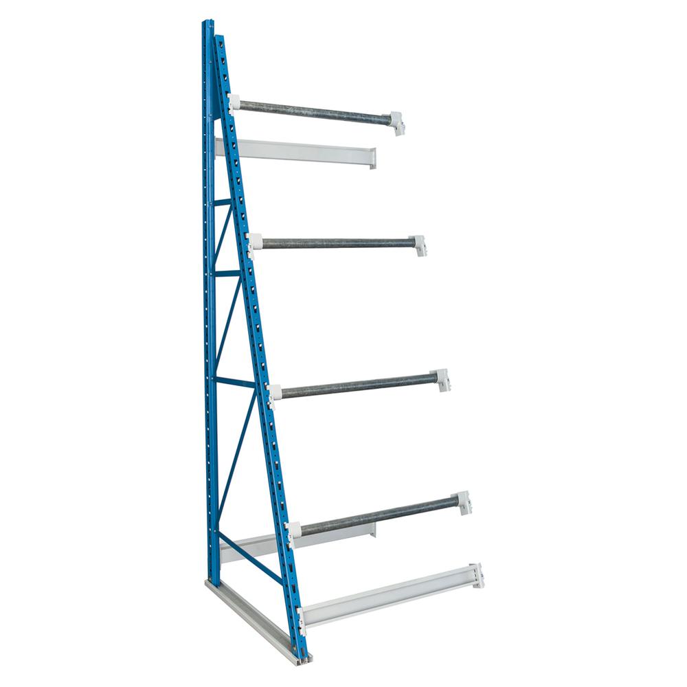 Cable Reel Rack 48"W x 36"D x 123"H 707 Marine Blue Uprights / 711 Light Gray Beams 4 Level Add-on Unit. Picture 1