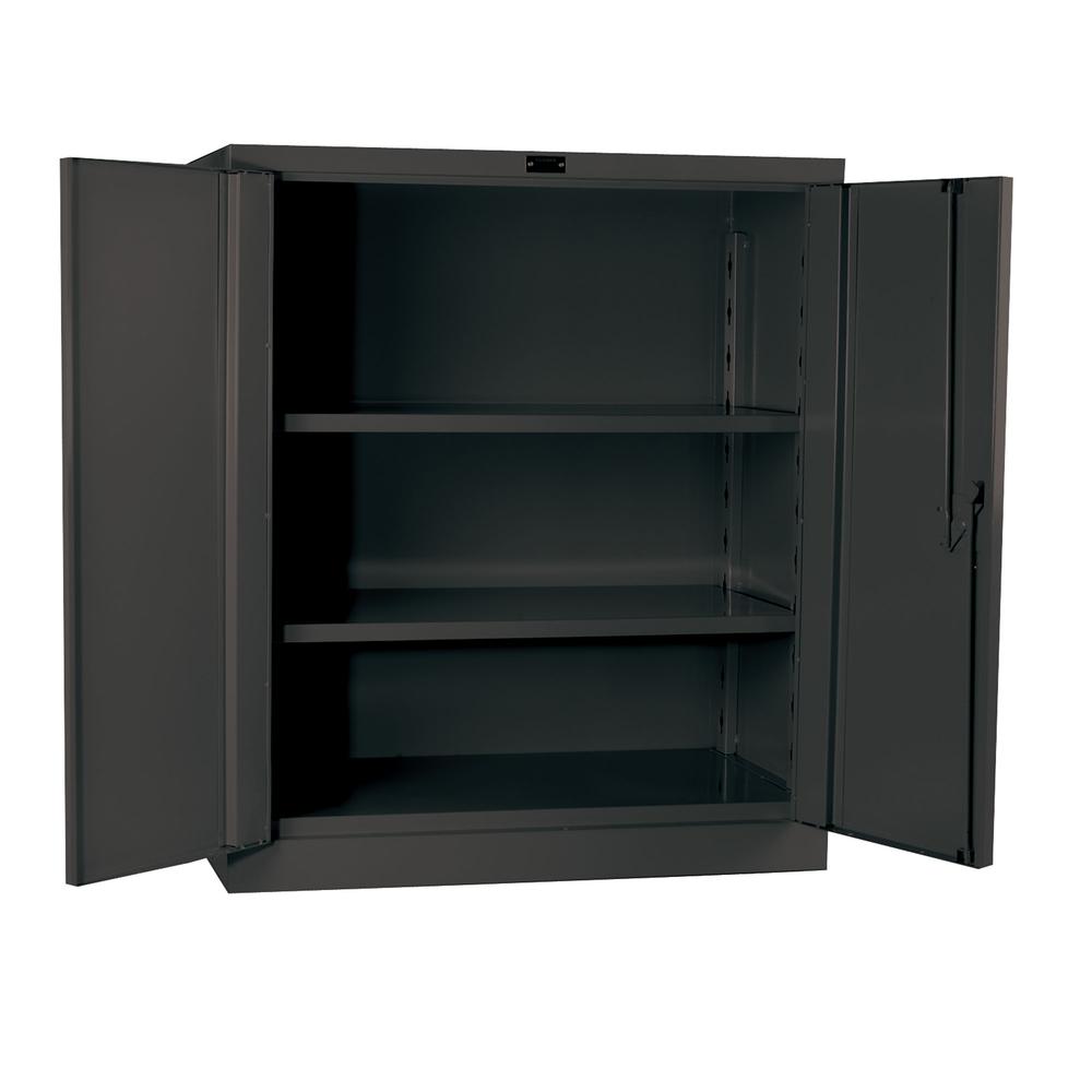 Hallowell DuraTough Storage Cabinet, Classic Series, Heavy-Duty, 36"W x 21"D x 42"H, 738 Charcoal, Single Tier, Double Door , 1-Wide, All-Welded. Picture 3