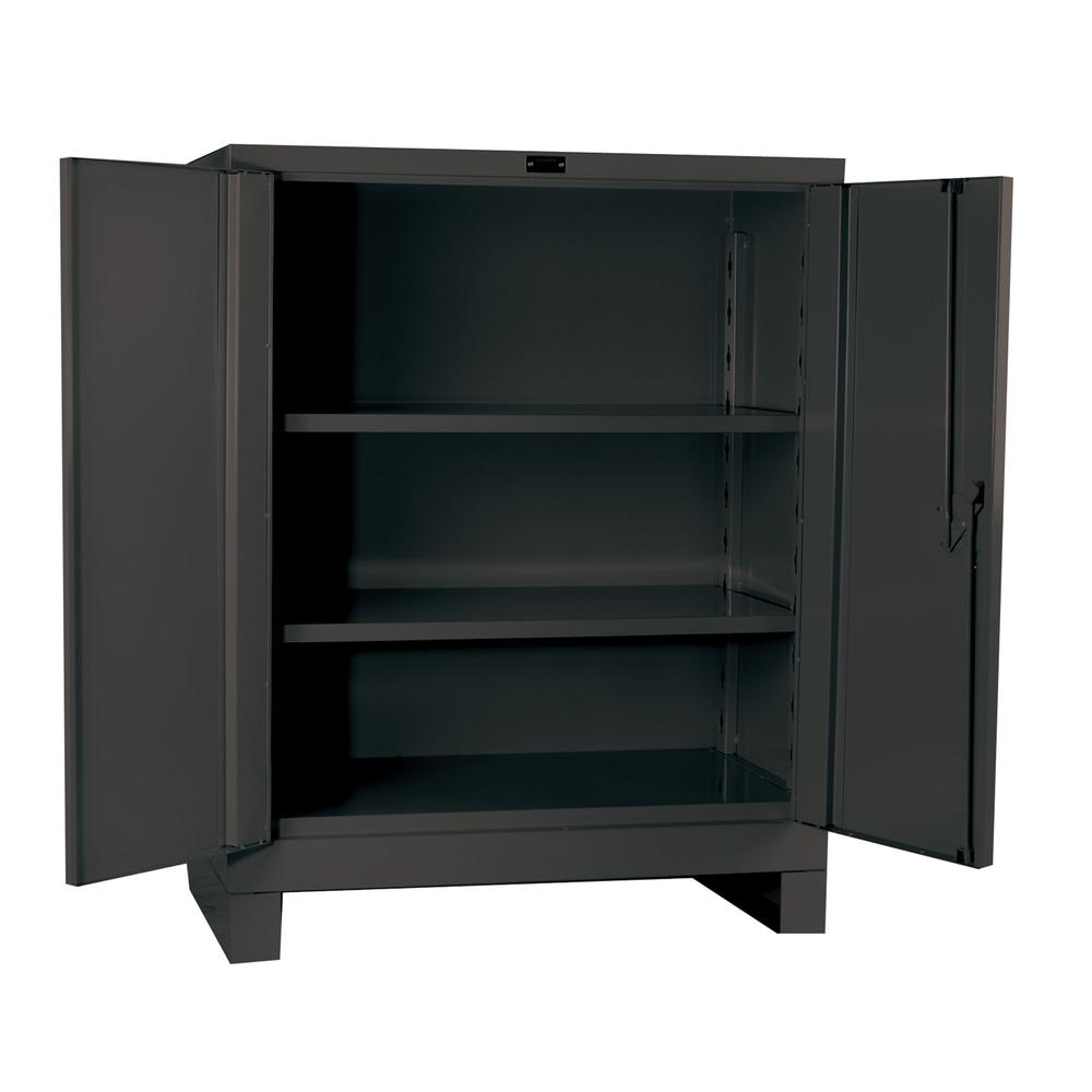Hallowell DuraTough Storage Cabinet, Classic Series, Heavy-Duty, 36"W x 21"D x 42"H, 738 Charcoal, Single Tier, Double Door , 1-Wide, All-Welded. Picture 1