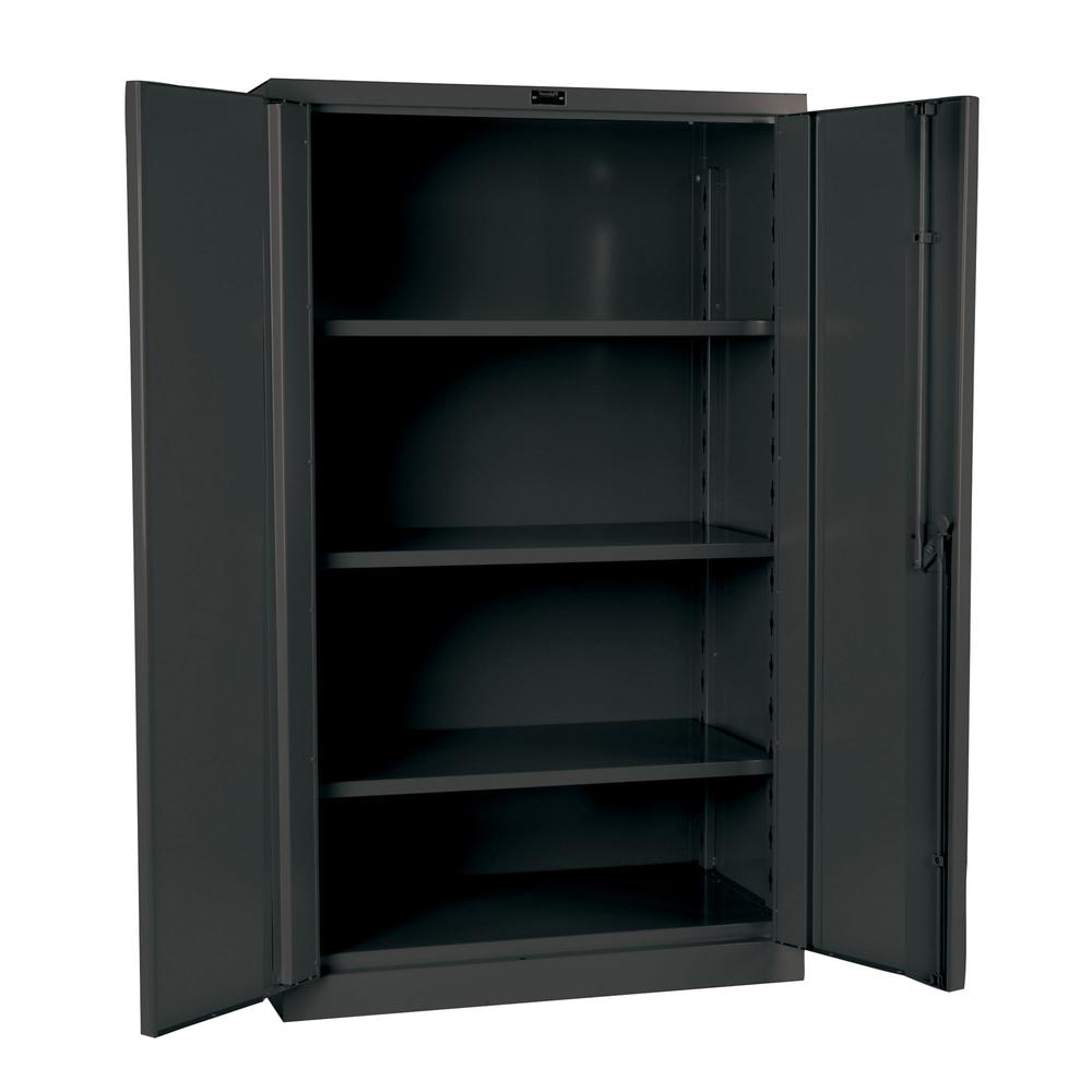 Hallowell DuraTough Storage Cabinet, Classic Series, Extra Heavy-Duty, 48"W x 24"D x 60"H, 738 Charcoal, Single Tier, Double Door , 1-Wide, All-Welded. The main picture.