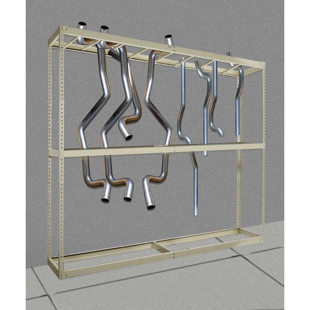 Rivetwell, Tailpipe Storage Shelving 96"W x 18"D x 120"H  729 Tan 3 Levels Individual Unit. Picture 1