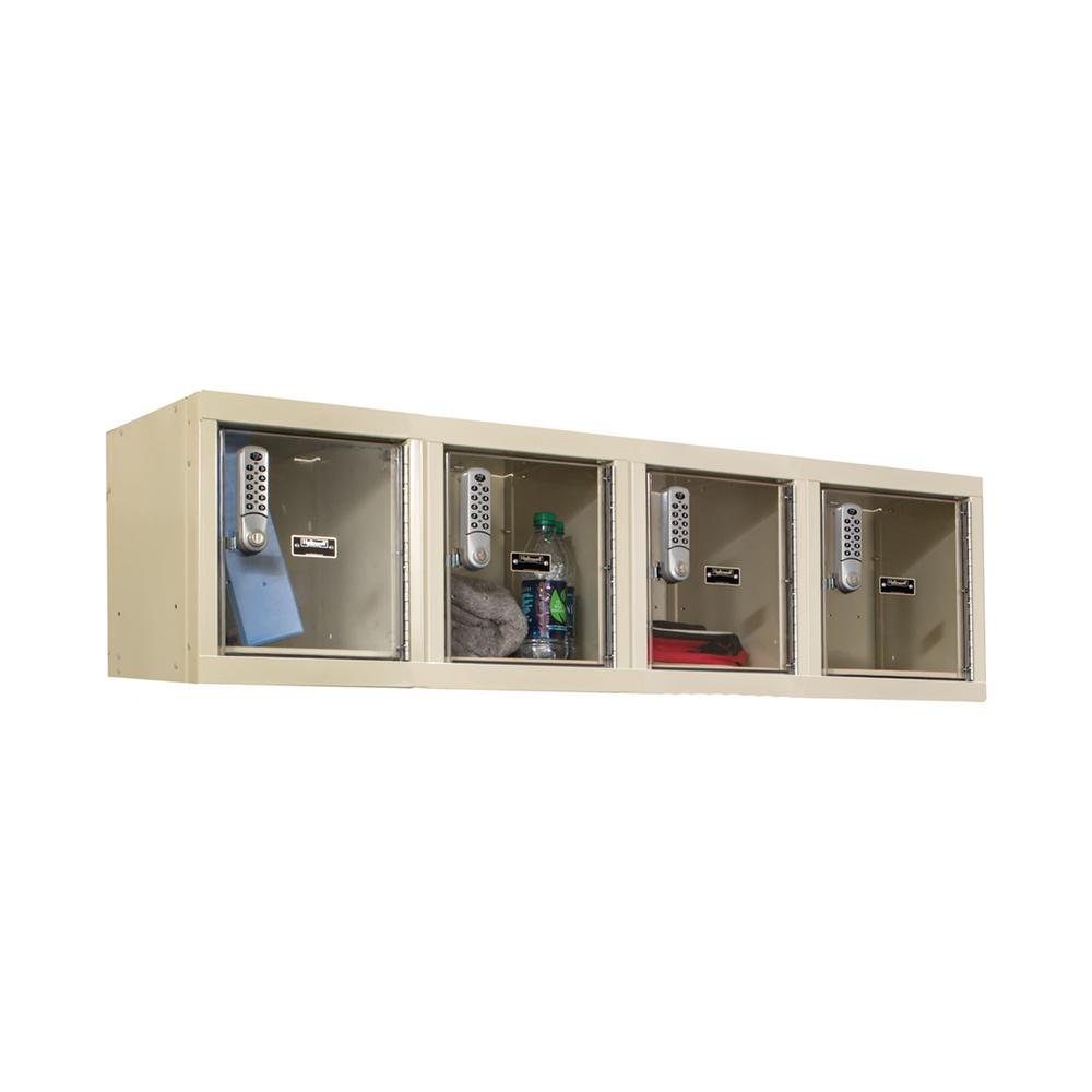 Hallowell DigiTech Safety-View Plus Locker, 48"W x 18"D x 14-3/4"H, 729 Tan, Wall Mount, , Assembled. Picture 1