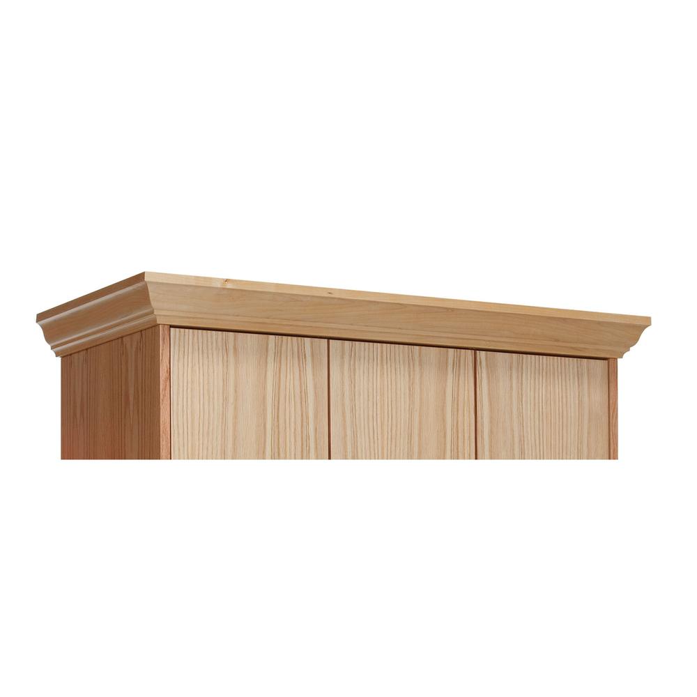 Hallowell All-Wood Club Locker Crown Molding Top 15"W x 4"H Natural Red Oak with Clear Finish. Picture 1