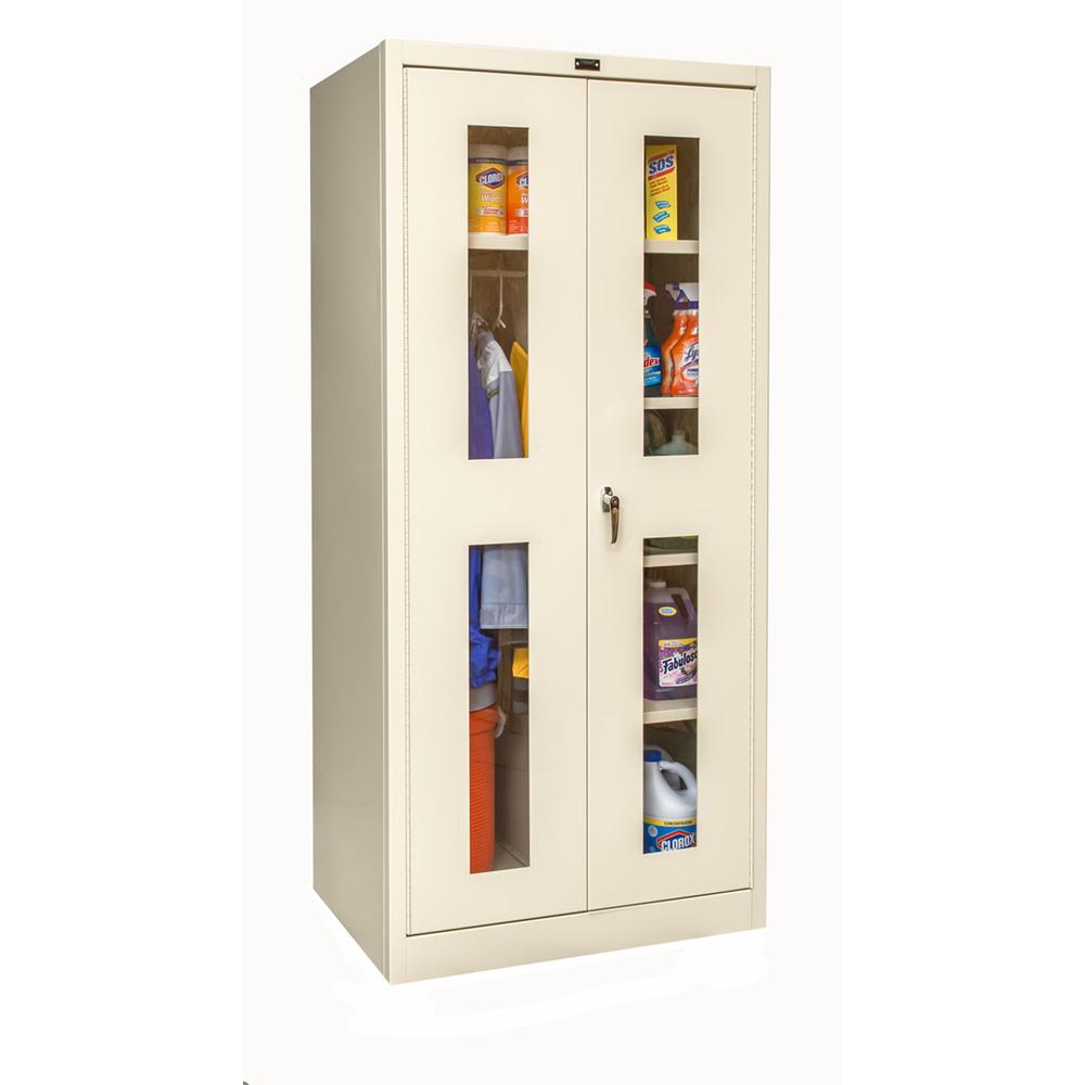 400 Series Stationary SV Combination Cabinet, 36"W x 18"D x 72"H, 729 Tan, Single Tier, Double Safety-View Door, 1-Wide, Assembled. Picture 2
