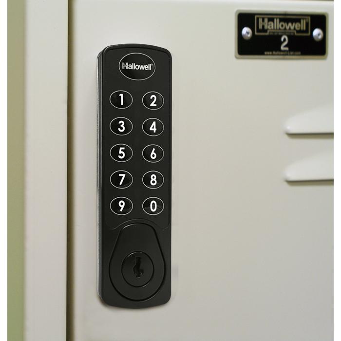 Hallowell DigiTech Electronic Locker, 729 Tan, Triple Tier, 1-Wide. Picture 2