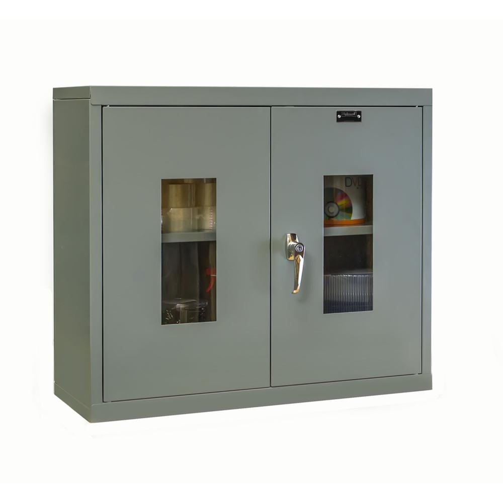 400 Series Wallmount SV Storage Cabinet, 36"W x 12"D x 30"H, 725 Dark Gray, Single Tier, Double Safety-View Door, 1-Wide, Assembled. Picture 2