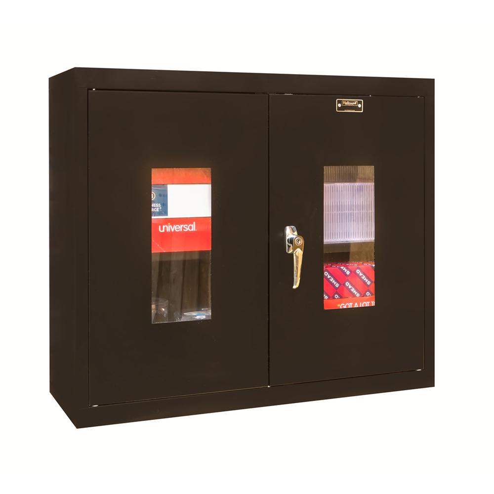 400 Series Wallmount SV Storage Cabinet, 36"W x 12"D x 30"H, 708 Midnight Ebony, Single Tier, Double Safety-View Door, 1-Wide, Assembled. Picture 2