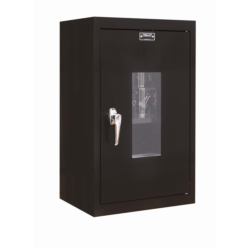 400 Series Wallmount SV Storage Cabinet, 16"W x 12"D x 26"H, 708 Midnight Ebony, Single Tier, Safety-View Door, 1-Wide, Knock-down. Picture 2