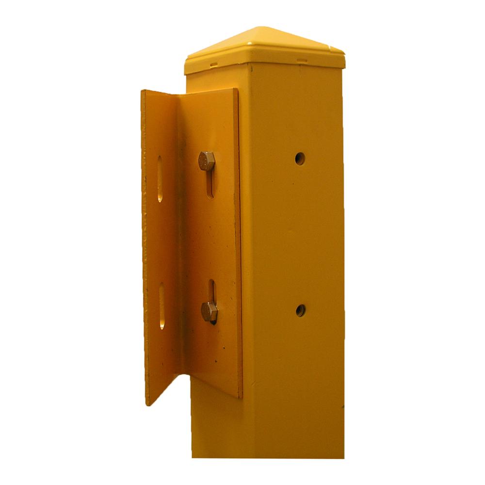 Hallowell Guardrail - 45° Angle Bracket, 5"W x 5"D x 12"H, Safety Yellow. Picture 1