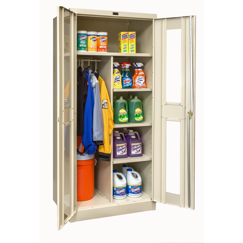 400 Series Stationary SV Combination Cabinet, 48"W x 18"D x 72"H, 729 Tan, Single Tier, Double Safety-View Door, 1-Wide, Assembled. Picture 1