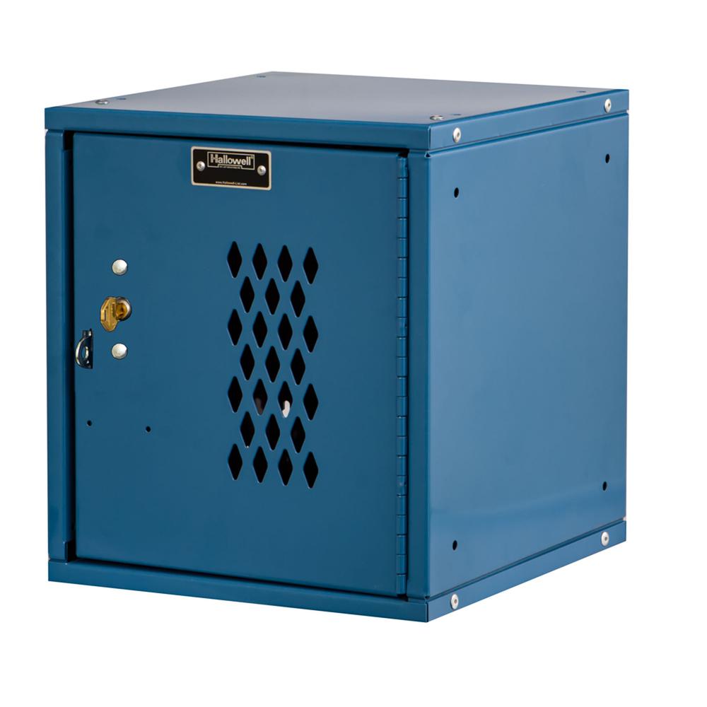 Cubix Modular Locker w/Ventilated Door, Built-In Key Lock, 12"W x 12"D x 12"H, 707 Marine Blue, Single Tier, 1-Wide, Knock-Down. Picture 1