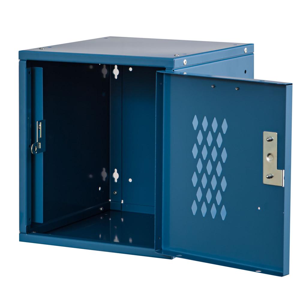 Cubix Modular Locker w/Ventilated Door, Finger Pull Handle, 12"W x 12"D x 12"H, 707 Marine Blue, Single Tier, 1-Wide, Knock-Down. Picture 2