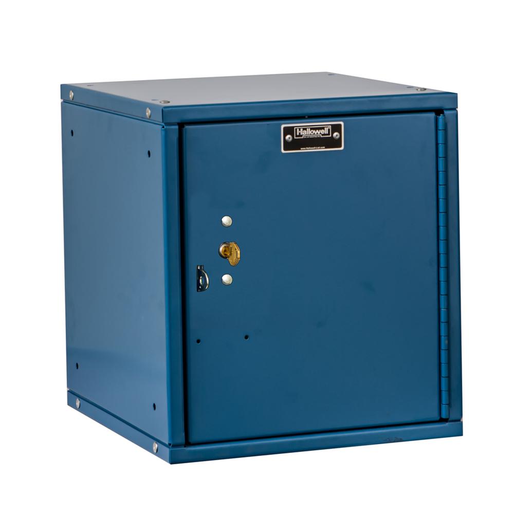 Cubix Modular Locker w/Solid Door, Built-In Key Lock, 12"W x 12"D x 12"H, 707 Marine Blue, Single Tier, 1-Wide, Knock-Down. Picture 2
