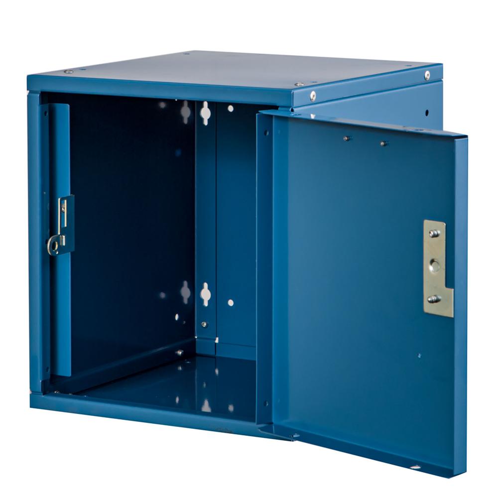 Cubix Modular Locker w/Solid Door, Finger Pull Handle, 12"W x 12"D x 12"H, 707 Marine Blue, Single Tier, 1-Wide, Knock-Down. Picture 2