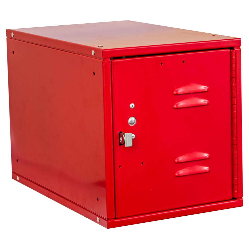 Cubix Modular Locker w/Louvered Door, Finger Pull Handle, 12"W x 18"D x 12"H, 721 Relay Red, Single Tier, 1-Wide, Knock-Down. Picture 1