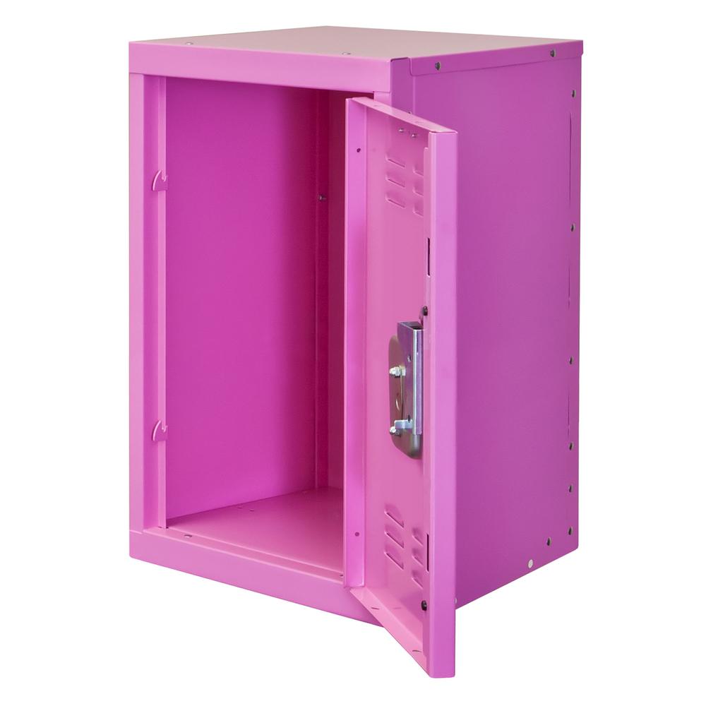 Hallowell Kid Mini Locker, 15"W x 15"D x 24"H, 1133 Bubble Gum (pink), Single Tier, 1-Wide, Knock-Down. Picture 1