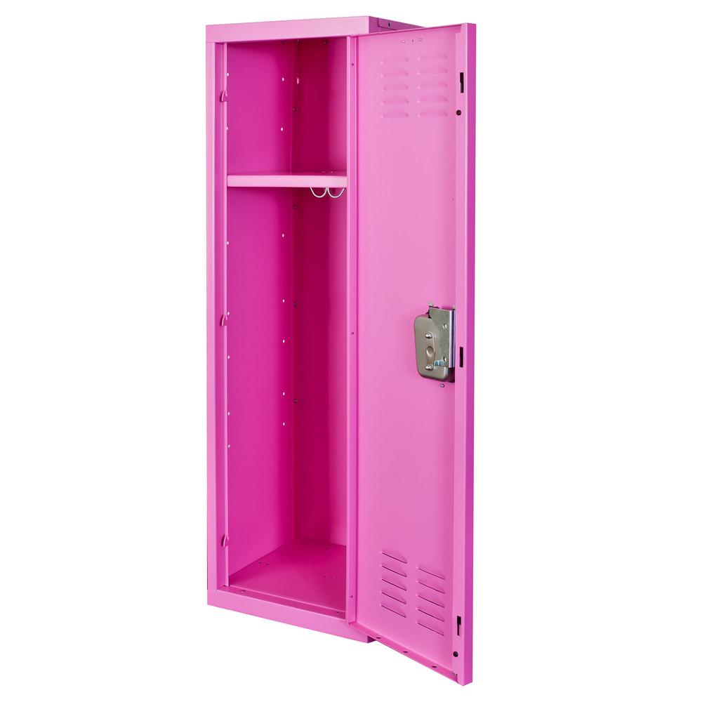 Hallowell Kid Locker, 15"W x 15"D x 48"H, 1133 Bubble Gum (pink), Single Tier, 1-Wide, Knock-Down. Picture 1