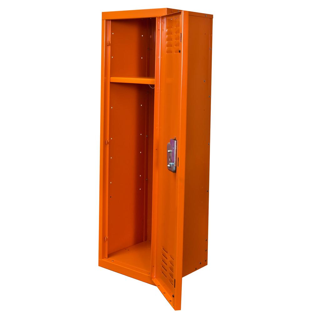Hallowell Kid Locker, 15"W x 15"D x 48"H, 728 Hoop (orange), Single Tier, 1-Wide, Knock-Down. Picture 1