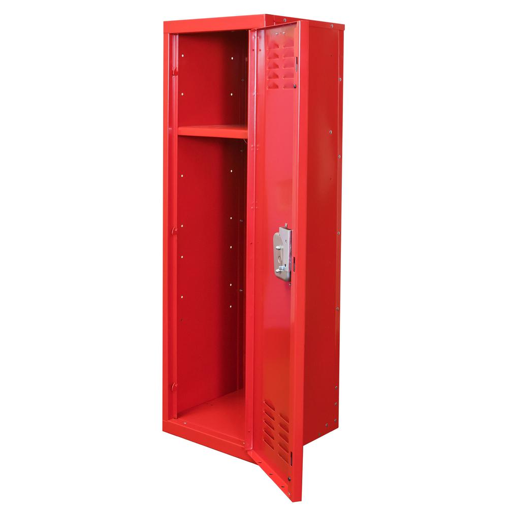 Hallowell Kid Locker, 15"W x 15"D x 48"H, 721 Relay Red (red), Single Tier, 1-Wide, Knock-Down. Picture 1