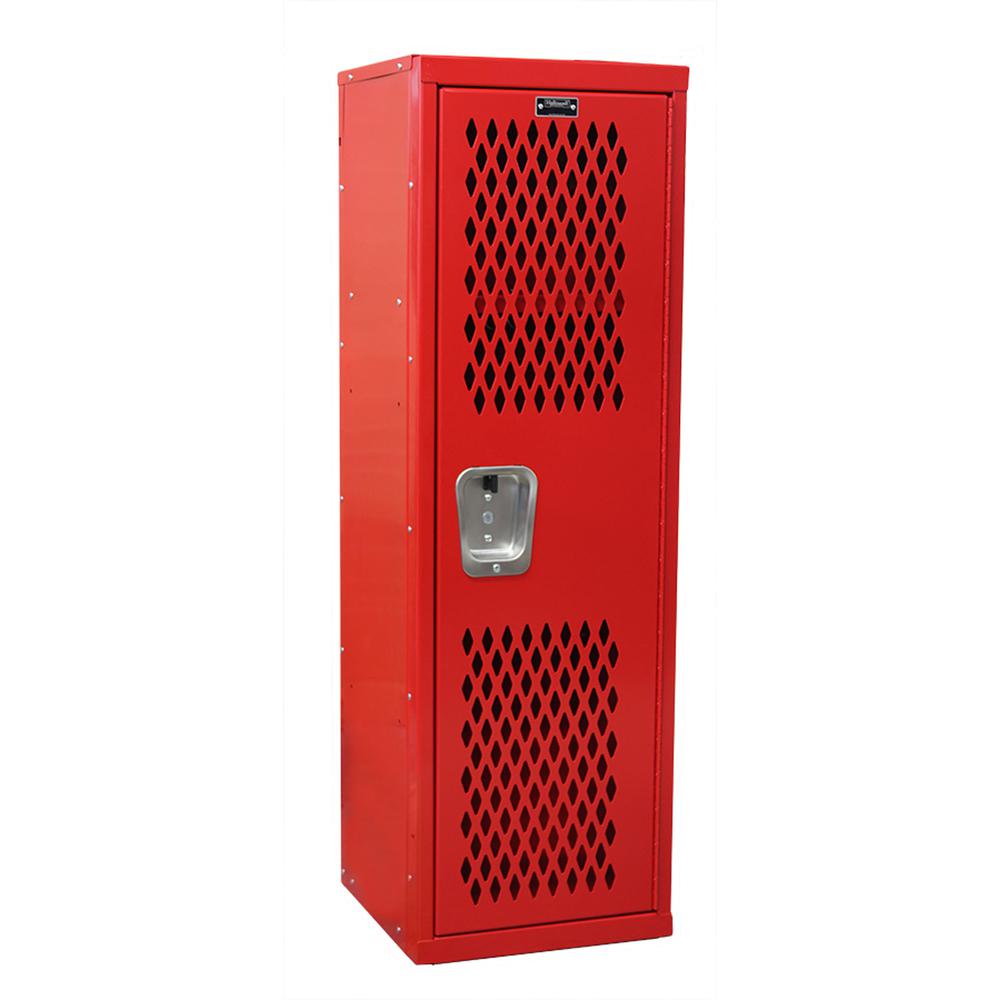 Hallowell Home Team Locker, 15"W x 15"D x 48"H, 721 Relay Red (red), Single Tier, 1-Wide, Knock-Down. Picture 2