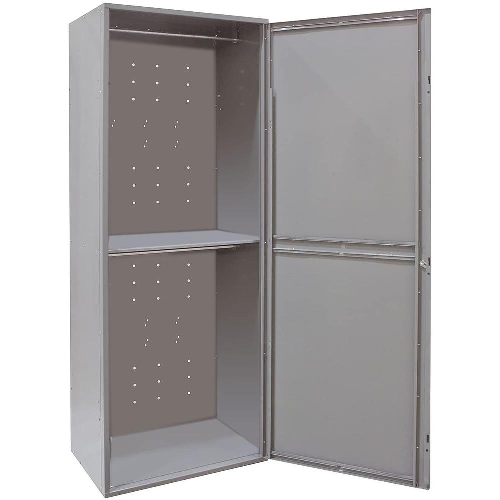 Hallowell Uniform Exchange Locker, 32.563"W x 21"D x 84"H, 725 Hallowell Gray, Double Tier - Single Door, 1-Wide, Assembled. Picture 1