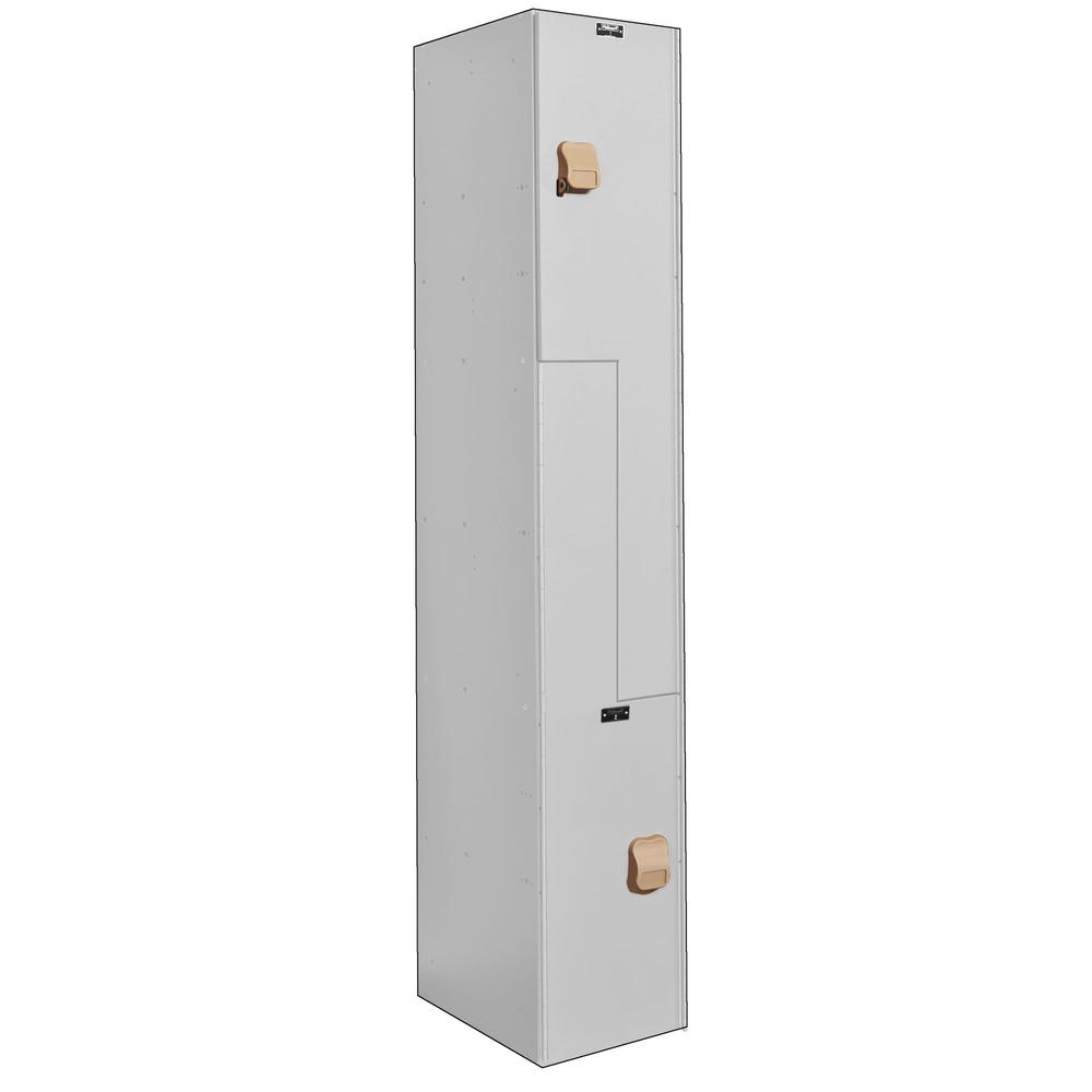 MedSafe AquaMax Anitmicrobial Plastic Locker, 12"W x 18"D x 72"H, White Body and Doors, Z-Tier, 1-Wide, Assembled. Picture 1