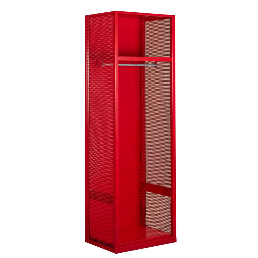 Welded Sport Locker, 24"W x 24"D x 74-3/4"H, 721 Relay Red, Open Front, 1 - wide, Welded. Picture 1