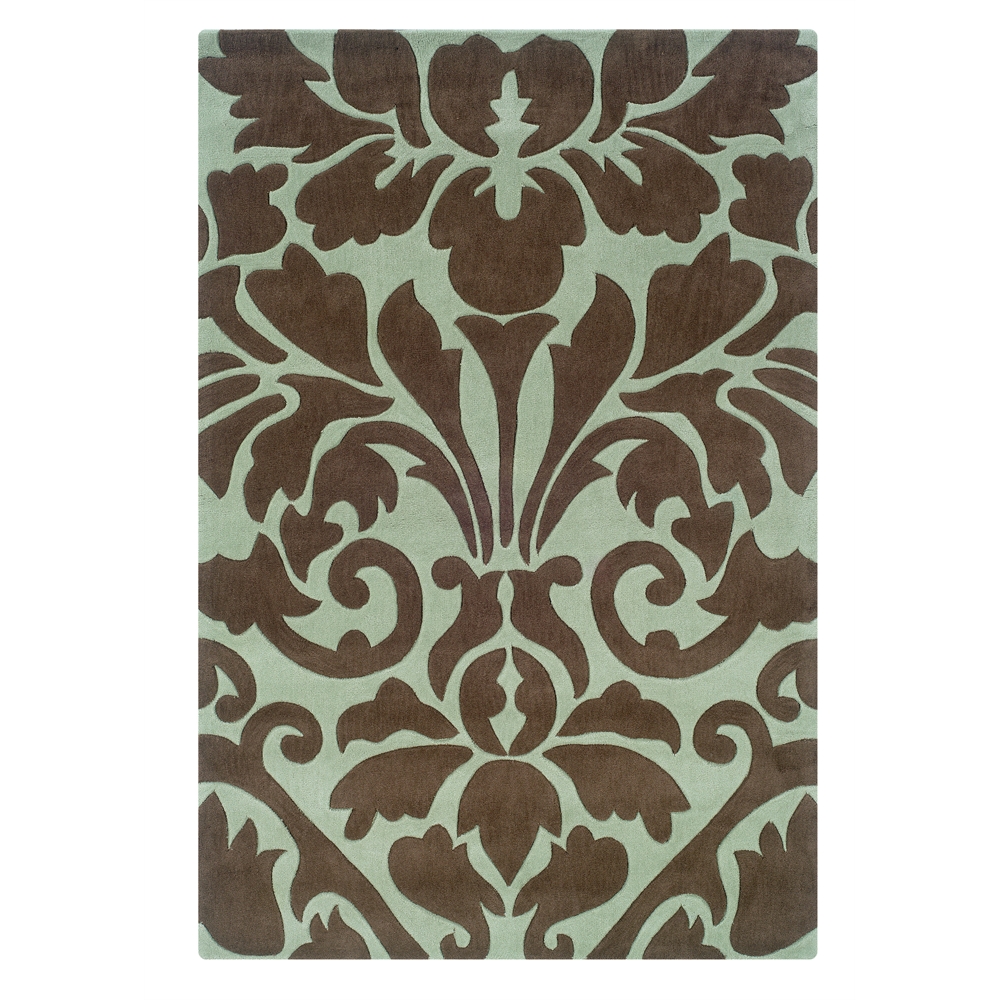 Trio Collection Chocolate & Spa Blue 8 x 10 Rug. The main picture.
