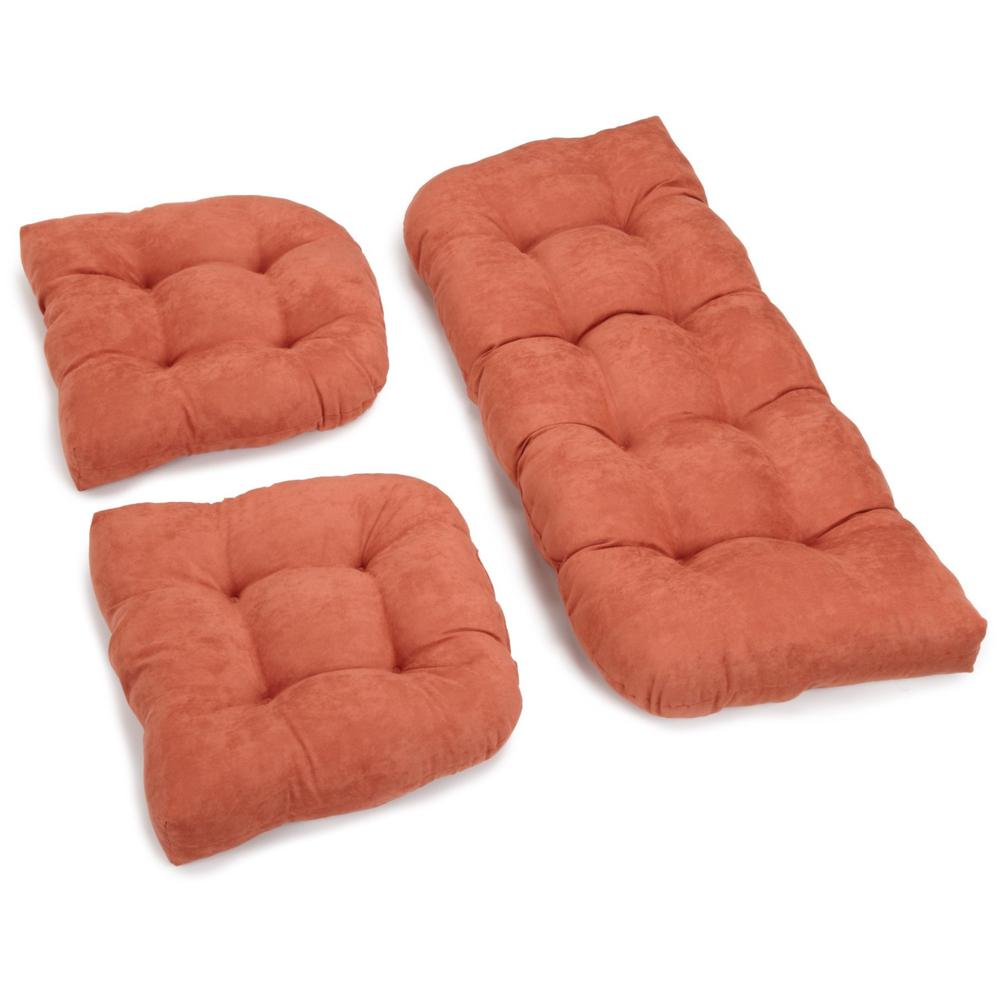 U-Shaped Microsuede Tufted Settee Cushion Set (Set of 3). Picture 2