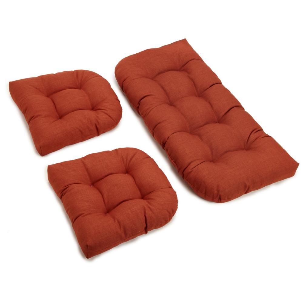 U-Shaped Spun Polyester Tufted Settee Cushion Set (Set of 3). Picture 2
