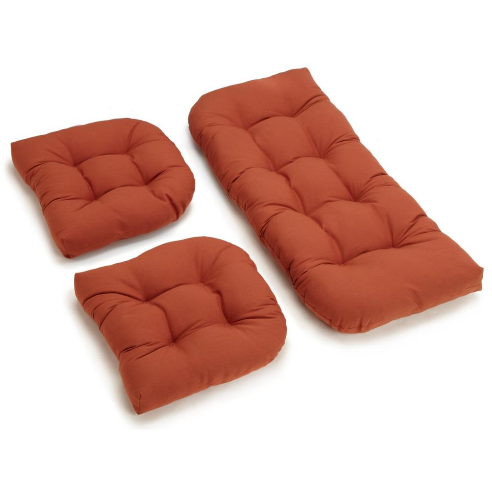 U-Shaped Twill Tufted Settee Cushion Set (Set of 3). Picture 2