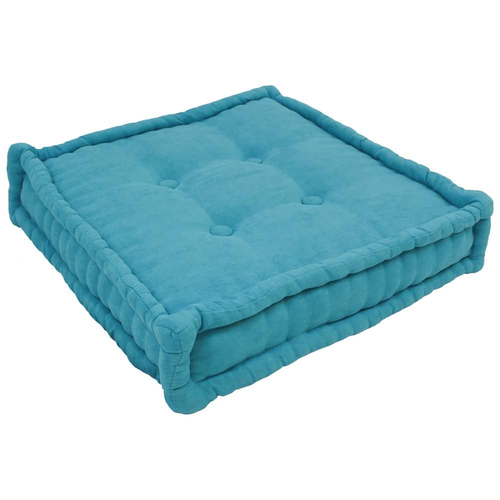 20-inch Square Corded Floor Pillow with Button Tufts. The main picture.