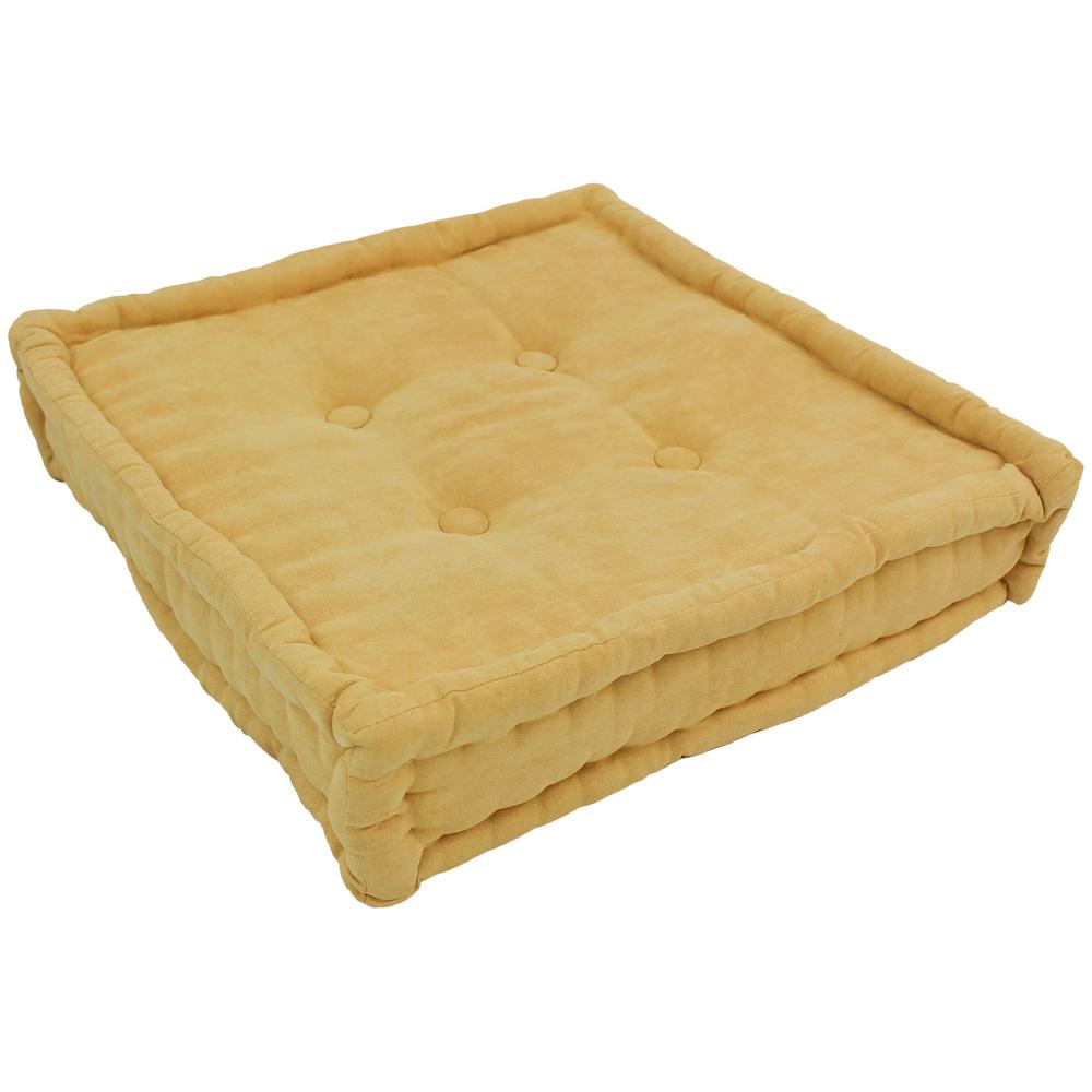 20-inch Square Corded Floor Pillow with Button Tufts. The main picture.