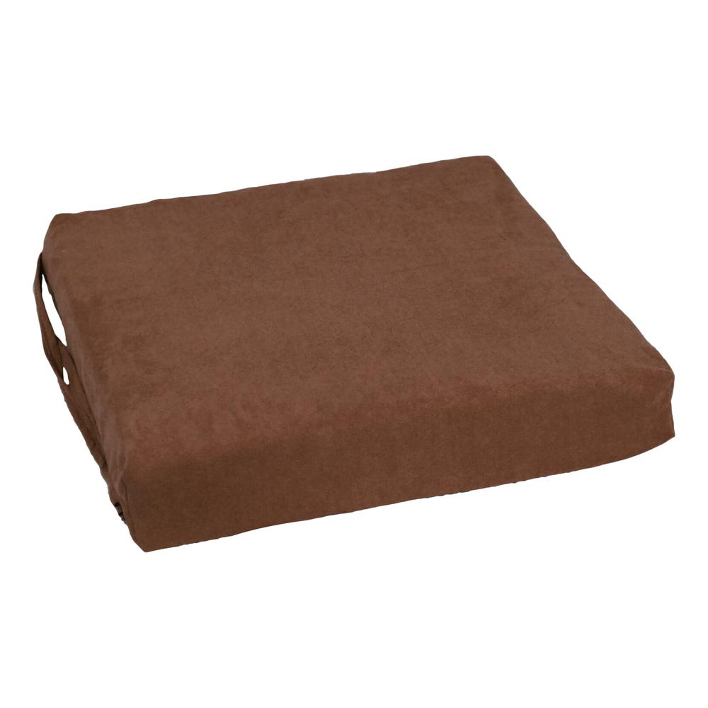 Blazing Needles Indoor 16" x 16" Microsuede Chair Cushion, Chocolate. Picture 3