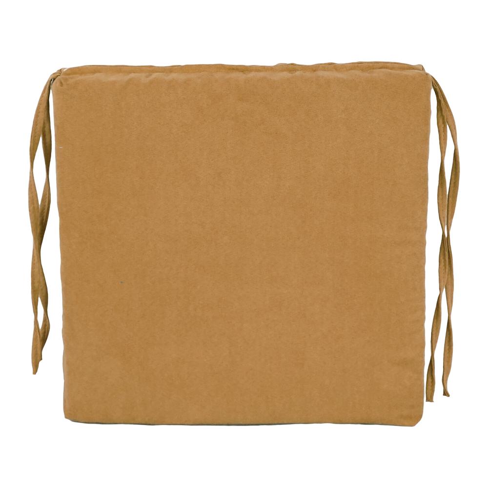 Blazing Needles Indoor 16" x 16" Microsuede Chair Cushion, Camel. Picture 2