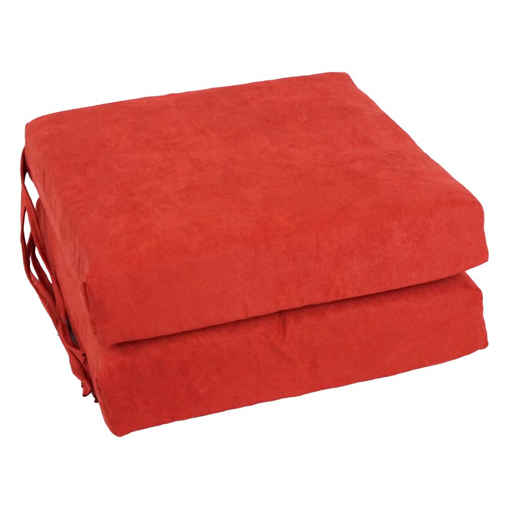 Blazing Needles Indoor 16" x 16" Microsuede Chair Cushion, Cardinal Red. Picture 1