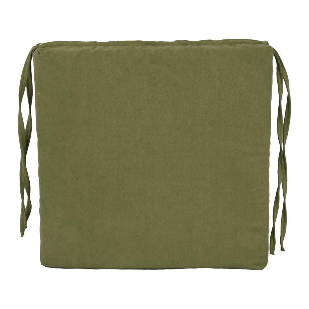 Blazing Needles Indoor 16" x 16" Microsuede Chair Cushion, Hunter Green. Picture 2