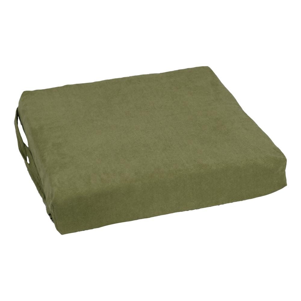 Blazing Needles Indoor 16" x 16" Microsuede Chair Cushion, Hunter Green. Picture 3