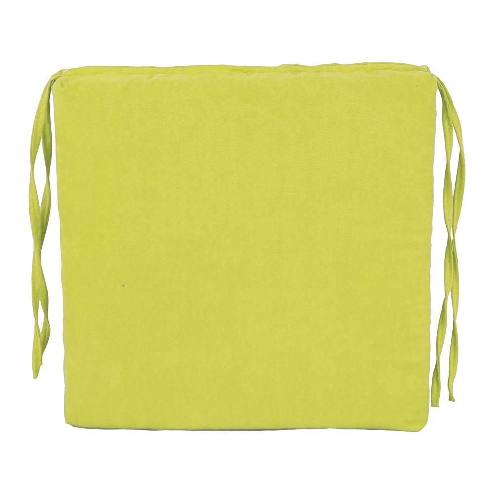 Blazing Needles Indoor 16" x 16" Microsuede Chair Cushion, Mojito Lime. Picture 2