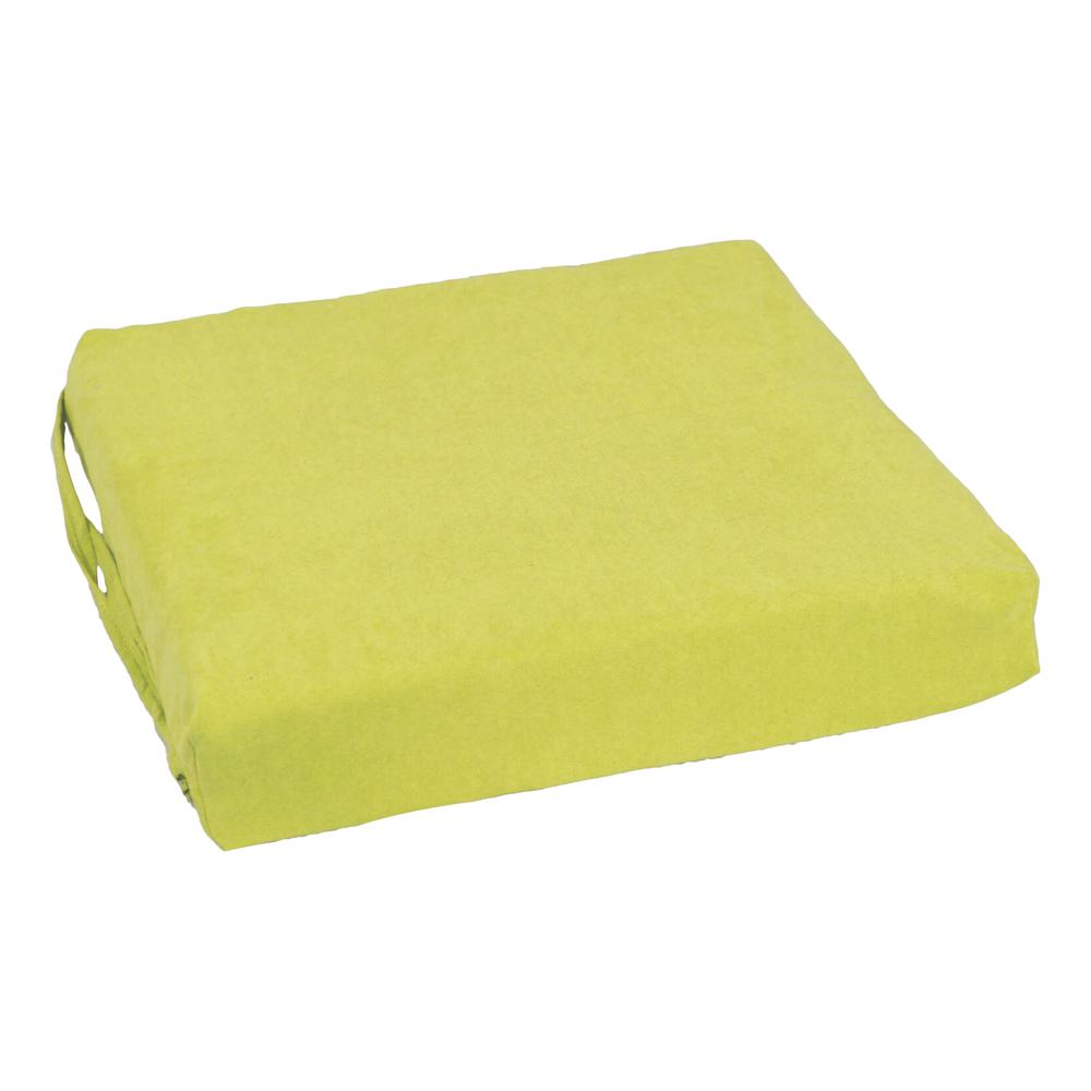 Blazing Needles Indoor 16" x 16" Microsuede Chair Cushion, Mojito Lime. Picture 3