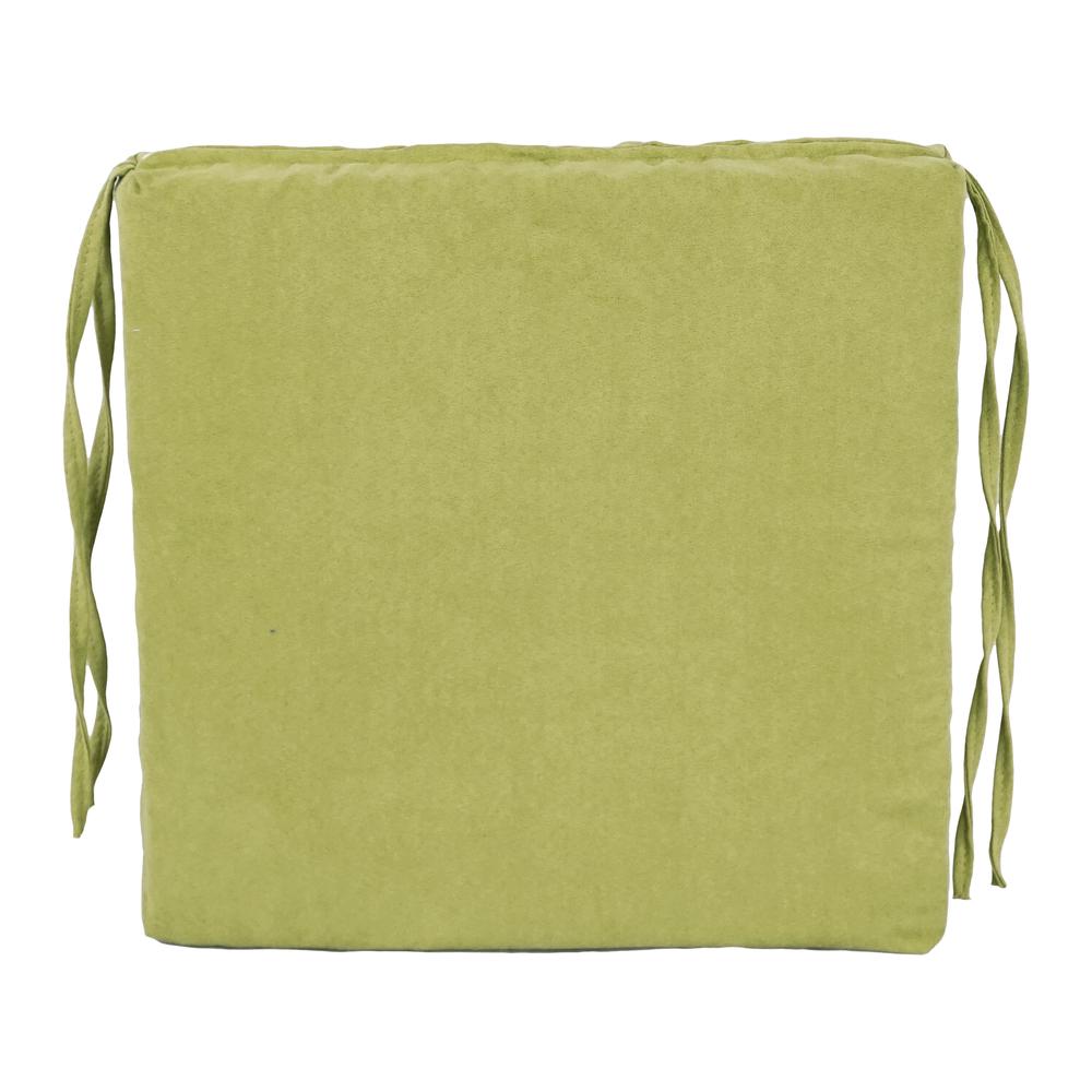 Blazing Needles Indoor 16" x 16" Microsuede Chair Cushion, Sage Green. Picture 2
