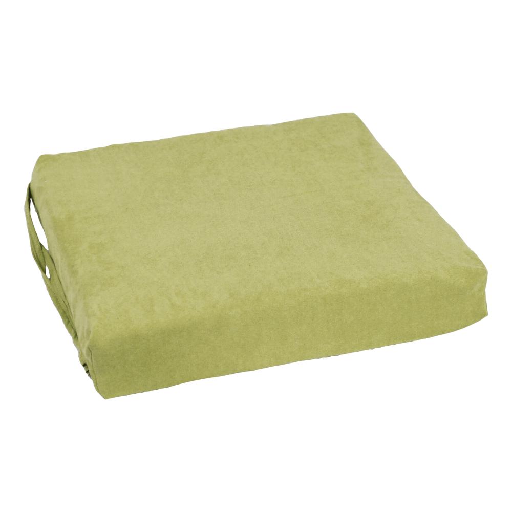 Blazing Needles Indoor 16" x 16" Microsuede Chair Cushion, Sage Green. Picture 3
