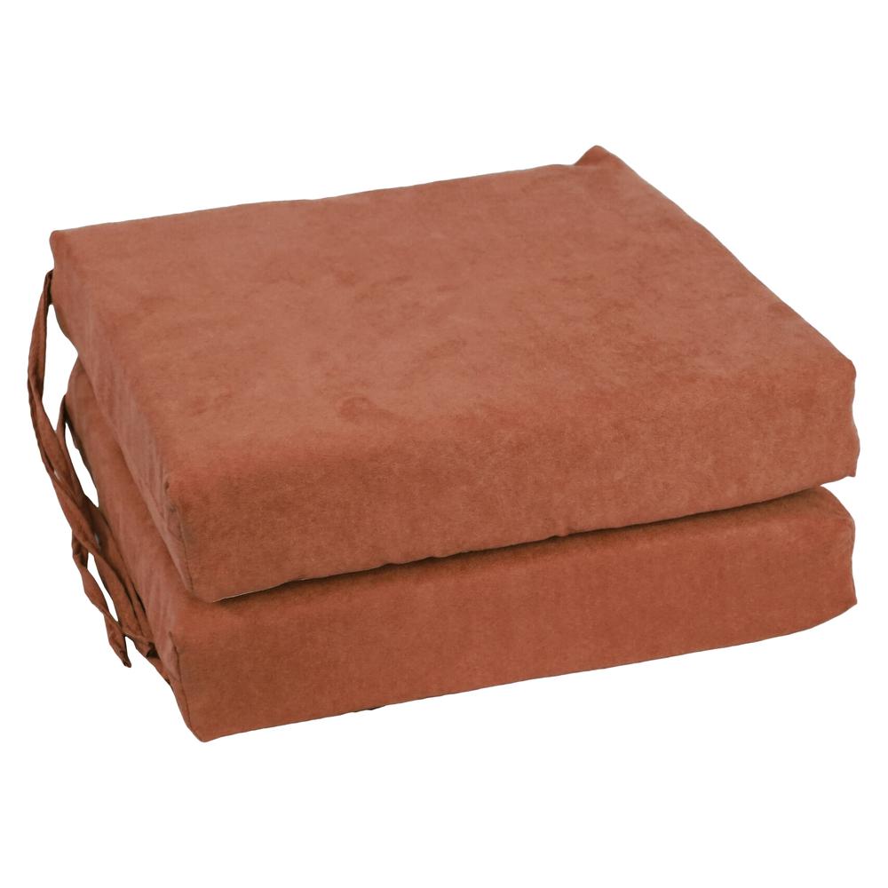Blazing Needles Indoor 16" x 16" Microsuede Chair Cushion, Spice. Picture 1
