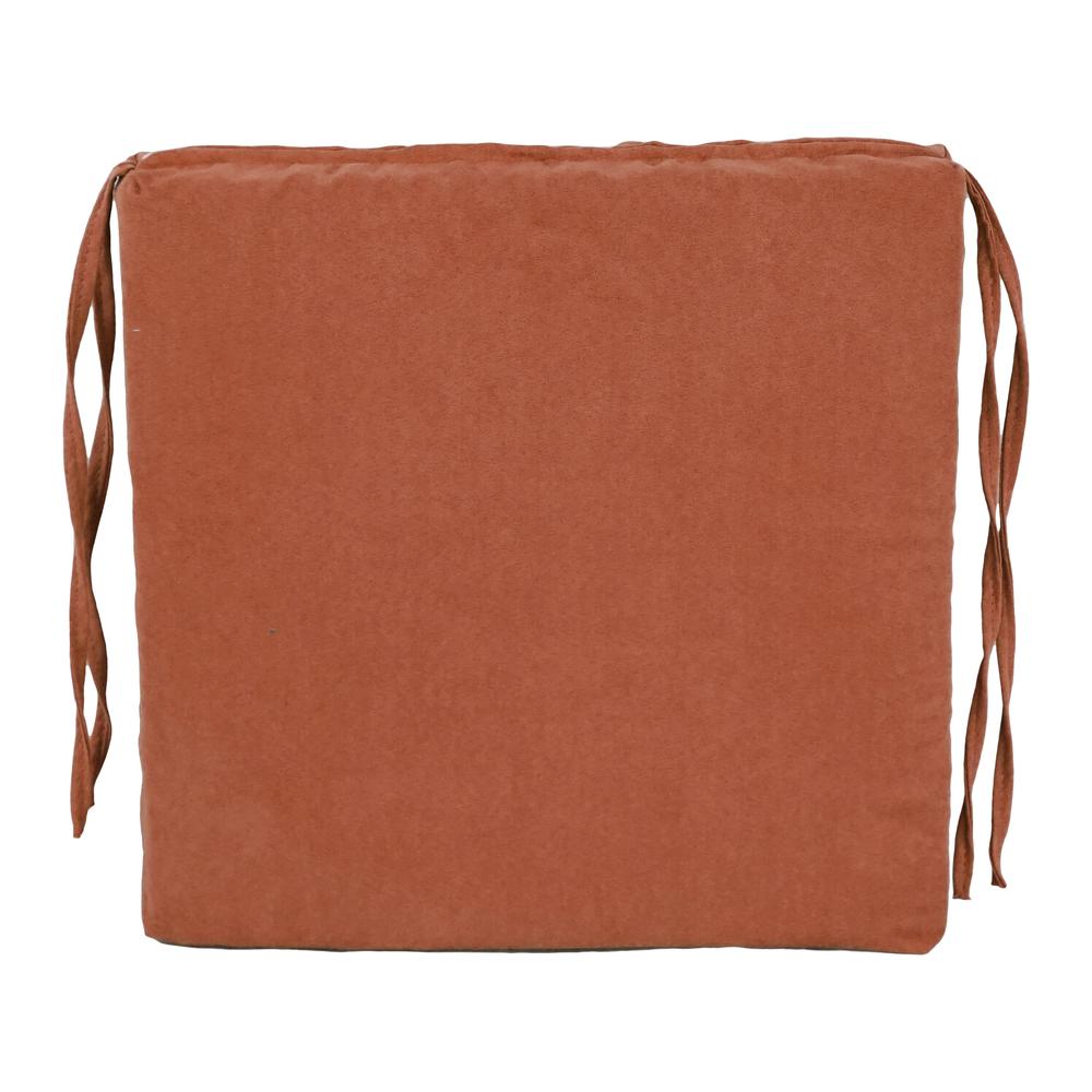 Blazing Needles Indoor 16" x 16" Microsuede Chair Cushion, Spice. Picture 2