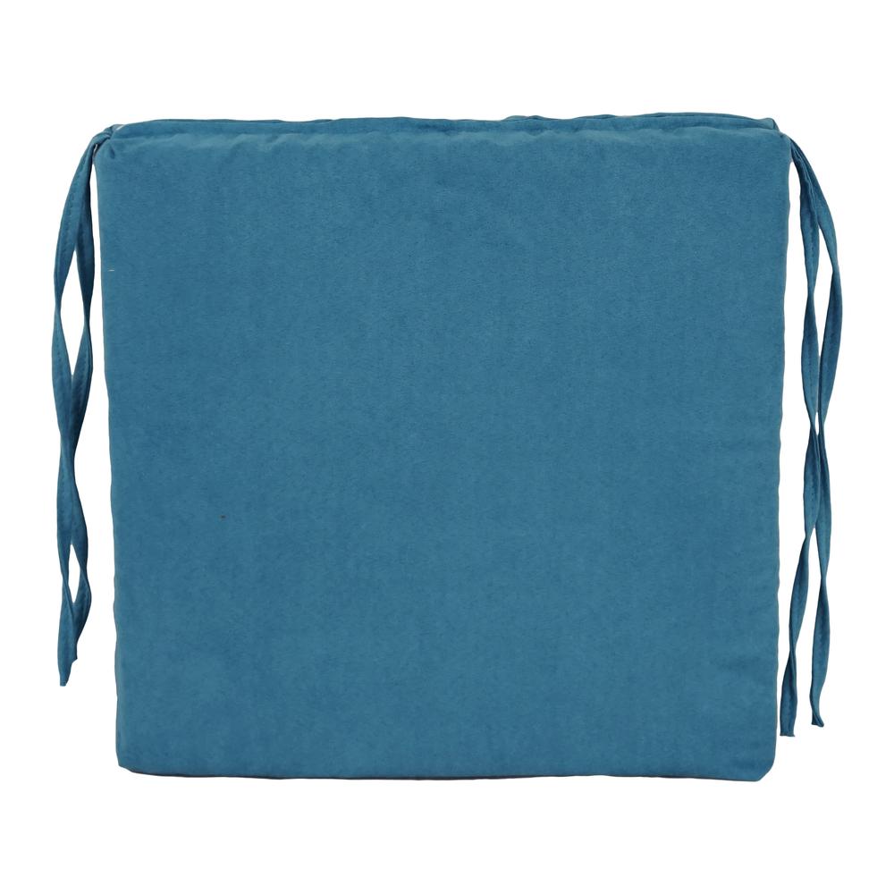Blazing Needles Indoor 16" x 16" Microsuede Chair Cushion, Teal. Picture 2