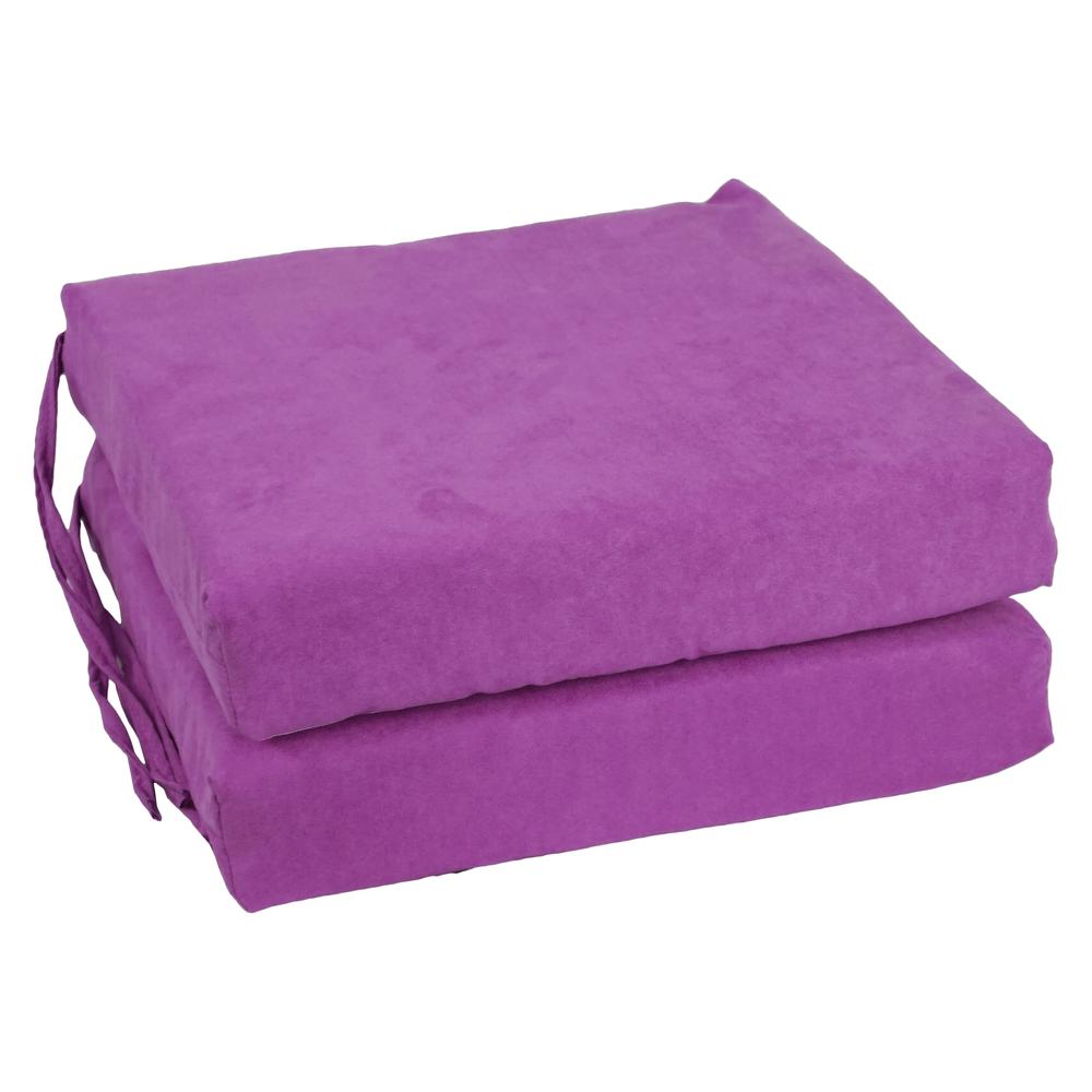 Blazing Needles Indoor 16" x 16" Microsuede Chair Cushion, Ultra Violet. Picture 1