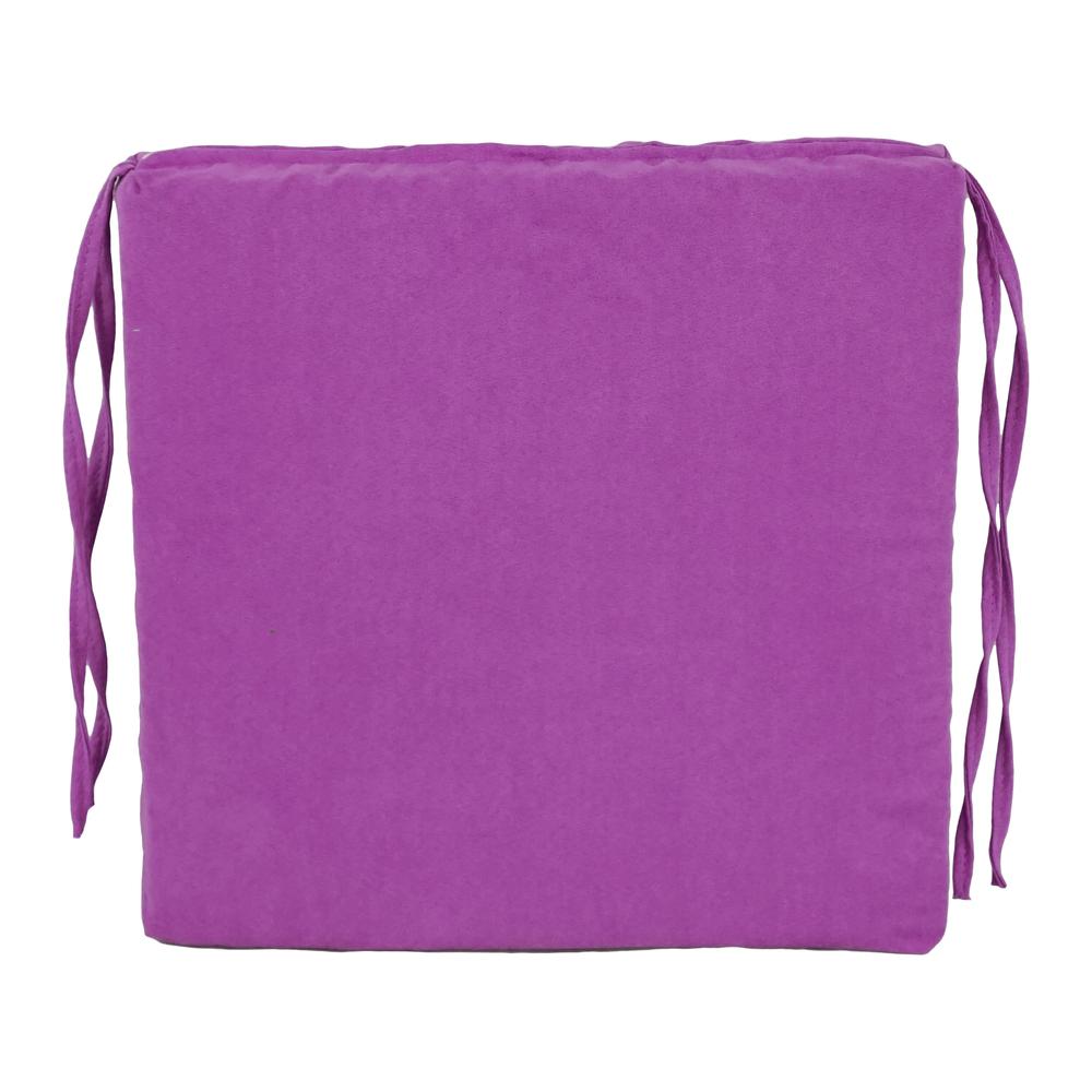 Blazing Needles Indoor 16" x 16" Microsuede Chair Cushion, Ultra Violet. Picture 2